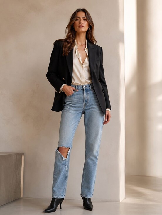 GRLFRND Denim - GRLFRND Karolina High Rise Distressed Jeans Light Wash Button Fly 29